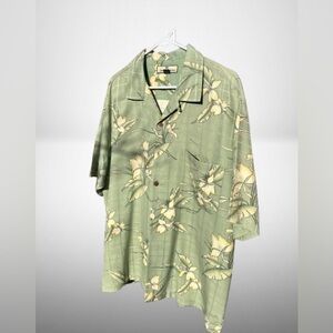 Tommy Bahama Green Floral Hawaiian Shirt